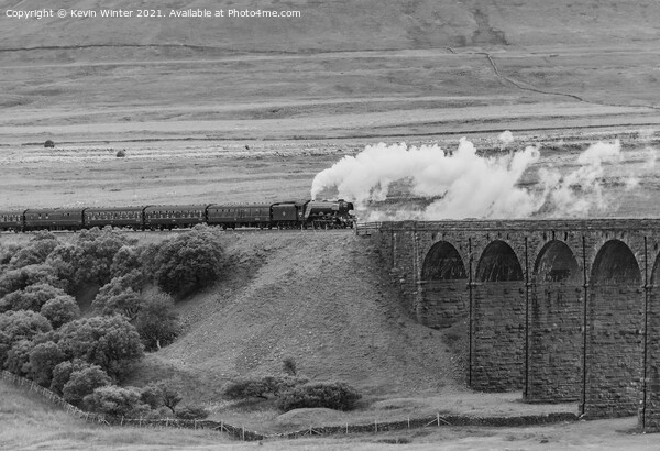 Flying Scotsman approaching Ribblehead Viaduct Picture Board by Kevin Winter