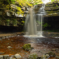Buy canvas prints of Sumerhill Force and Gibsons cave by Kevin Winter