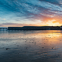 Buy canvas prints of Stunning sunrise on Saltburn Beach by Kevin Winter