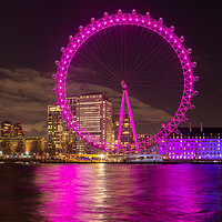 Buy canvas prints of London Eye at night by Kevin Winter