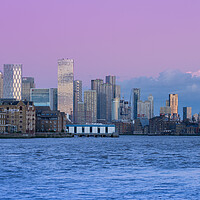 Buy canvas prints of Canary Wharf at sunset by Kevin Winter