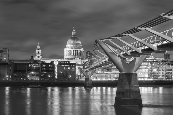 Millennium Bridge Leading to St Paul's Cathedral Picture Board by Kevin Winter