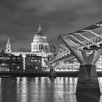 Buy canvas prints of Millennium Bridge Leading to St Paul's Cathedral by Kevin Winter