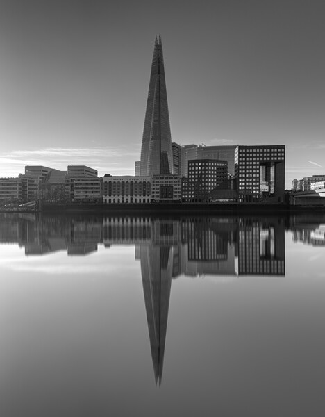Shard by the Thames in Black and White Picture Board by Kevin Winter