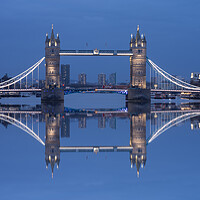 Buy canvas prints of Tower Bridge in the blue hour by Kevin Winter