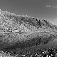 Buy canvas prints of Loch Achtriochtan Spring Morning Black and White P by Kevin Winter