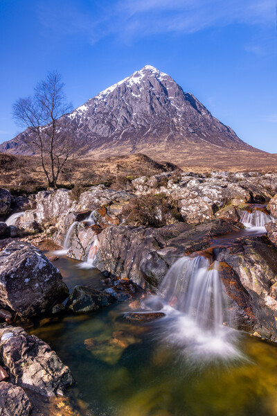 Buachaille Etive Mòr Waterfall Picture Board by Kevin Winter