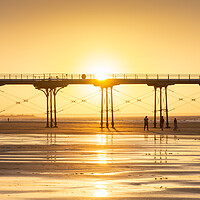 Buy canvas prints of Golden Saltburn sunset by Kevin Winter
