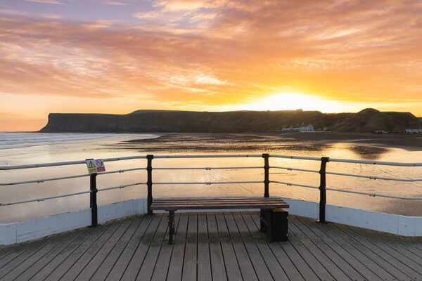 Sunrise from Saltburn pier Picture Board by Kevin Winter