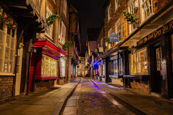 York shambles at Night Picture Board by Kevin Winter