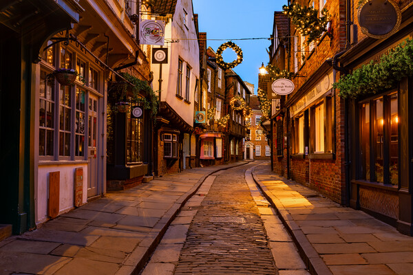 York shambles at sunrise Picture Board by Kevin Winter