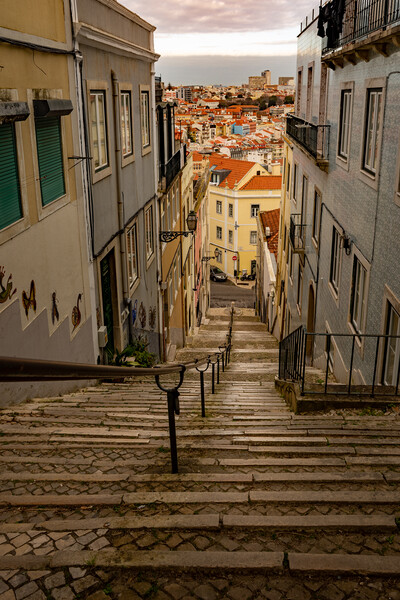 Streets of Lisbon Picture Board by Kevin Winter