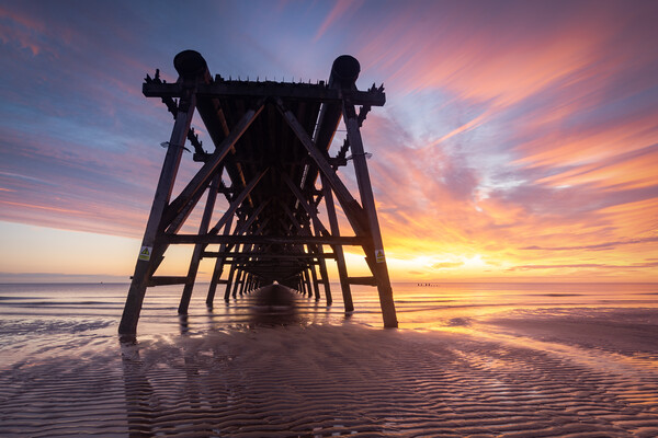 Steetley pier Sunrise Picture Board by Kevin Winter