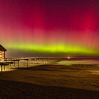 Buy canvas prints of Aurora Borealis over Saltburn pier by Kevin Winter