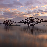 Buy canvas prints of Sunrise over the Forth rail bridge by Kevin Winter