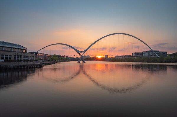 Infinity Bridge Reflection Sunset Picture Board by Kevin Winter