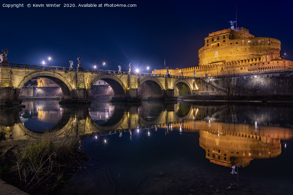 Ponte Sant Angelo framed mounted print Picture Board by Kevin Winter