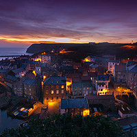 Buy canvas prints of Day break overlooking Staithes by Kevin Winter