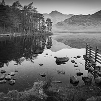 Buy canvas prints of Blea Tarn Black & White by Kevin Winter