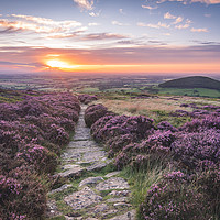 Buy canvas prints of Summer Sunset over the North York Moors by Kevin Winter