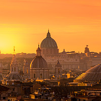 Buy canvas prints of Rooftops of Rome framed mounted print by Kevin Winter