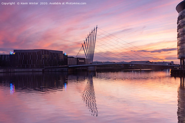 Sunset over Salford Quay Picture Board by Kevin Winter