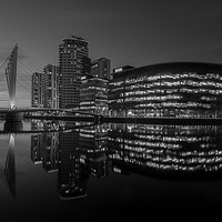 Buy canvas prints of Bridge to the BBC at Salford quay by Kevin Winter