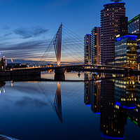 Buy canvas prints of Bridge to the media City in Salford quay by Kevin Winter
