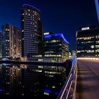 Buy canvas prints of BBC Bridge in Salford quays by Kevin Winter