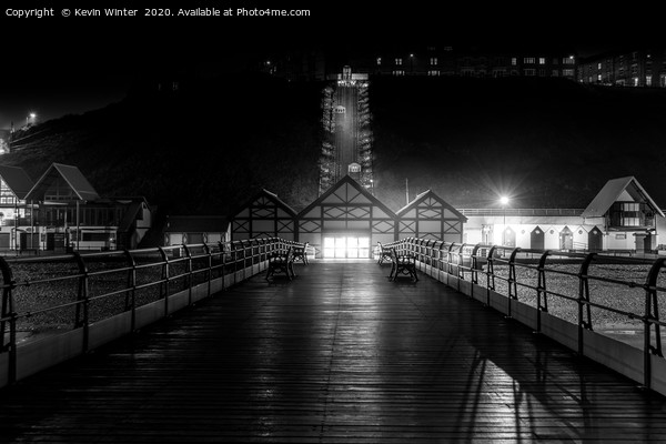 Saltburn Pier at Night Picture Board by Kevin Winter