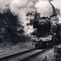 Buy canvas prints of Flying Scotsman in Black and white by Kevin Winter