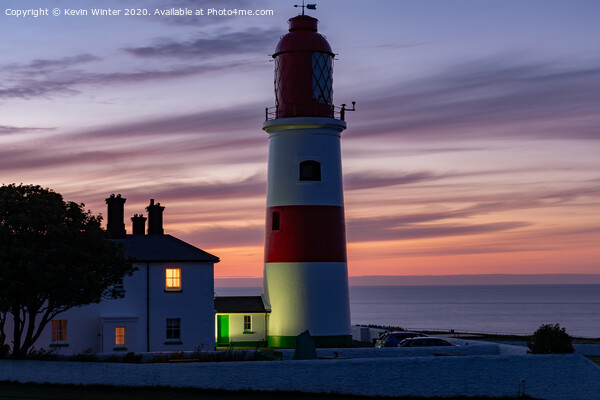 Souter lighthouse at Sunset Picture Board by Kevin Winter