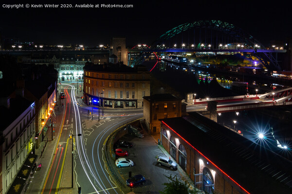 Newcastle Traffic trails Picture Board by Kevin Winter