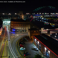 Buy canvas prints of Newcastle Traffic trails by Kevin Winter