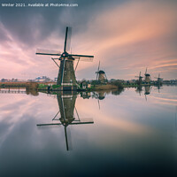 Buy canvas prints of kinderdijk morning by Kevin Winter