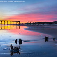 Buy canvas prints of Steetley Pier sunrise by Kevin Winter