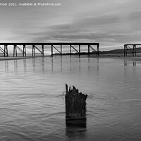 Buy canvas prints of Steetley Pier Black and White by Kevin Winter