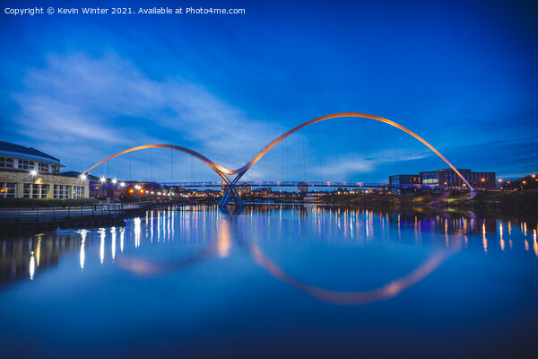 Tranquil Reflections of the Infinity Bridge Picture Board by Kevin Winter