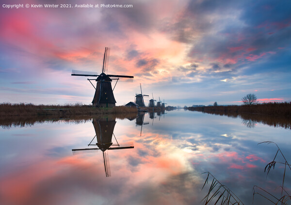Kinderdijk Sunrise Picture Board by Kevin Winter
