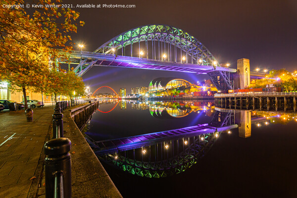 Tyne bridge Reflections Framed Mounted Print by Kevin Winter