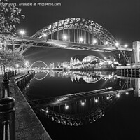 Buy canvas prints of Tyne Bridge Black and White by Kevin Winter