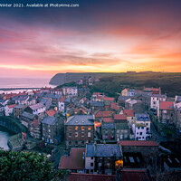 Buy canvas prints of Staithes Sunrise by Kevin Winter