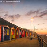 Buy canvas prints of Beach Huts at sunset by Kevin Winter