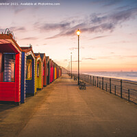 Buy canvas prints of Beach Huts at sunset by Kevin Winter