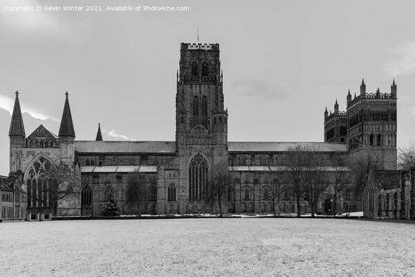 Durham Cathedral on a snowy April night Picture Board by Kevin Winter