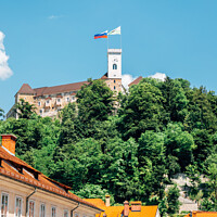 Buy canvas prints of Ljubljana castle on hill by Sanga Park