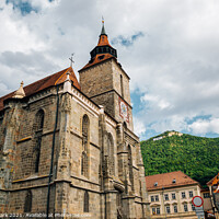 Buy canvas prints of Black Church and Tampa mountain in Brasov by Sanga Park