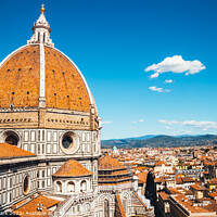 Buy canvas prints of Florence Cathedral and old town by Sanga Park