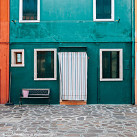 Buy canvas prints of Burano island colorful house by Sanga Park