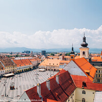 Buy canvas prints of Sibiu old town square in Romania by Sanga Park